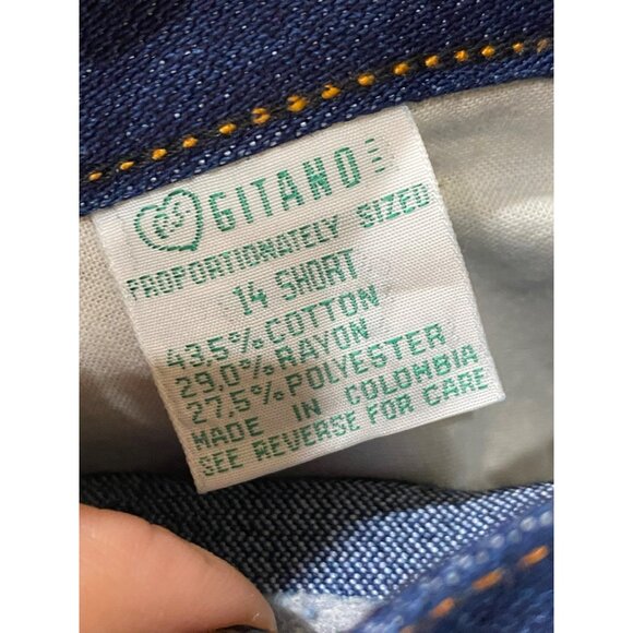 Gitano Vintage Women's Size 30S Dark Blue High Waist Jeans Cotton Blend Straight - Picture 6 of 7